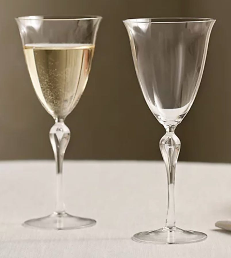 bell-shaped wine glasses