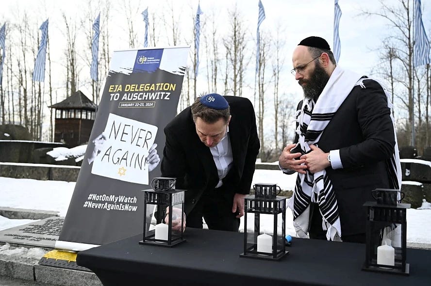 Elon Musk Auschwitzban: "törekvő zsidó vagyok!"