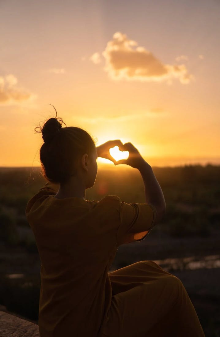 hearts shapes as hands