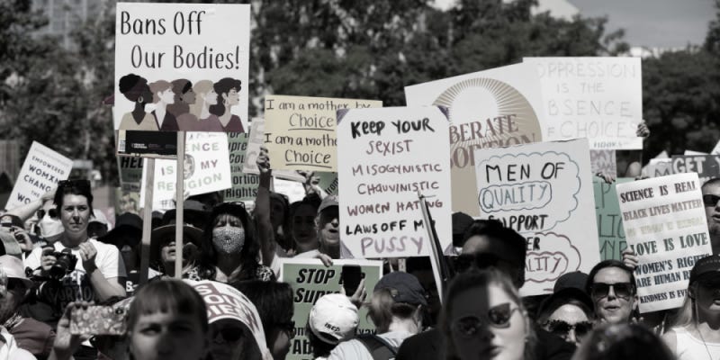 Women's March signs and protest.