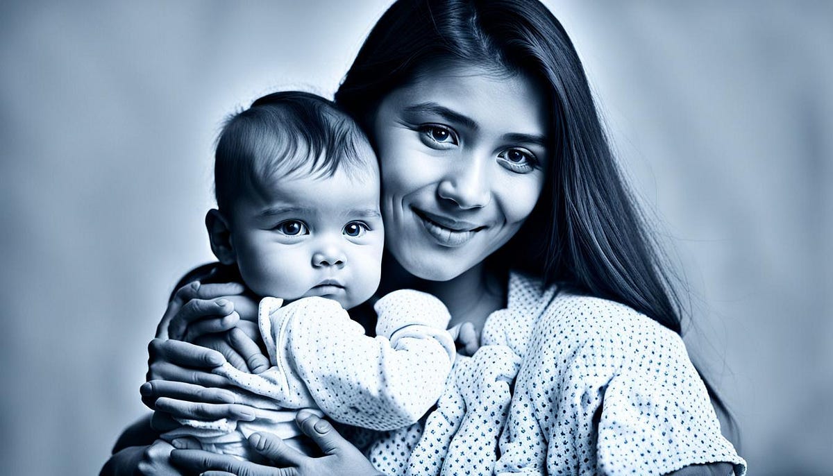 Mother with babe in arms Mother with babe in arms
