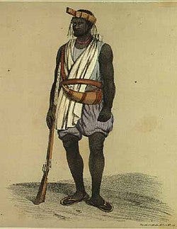 An image illustration of a Wolof soldier in the 19th century An image illustration of a Wolof soldier in the 19th century