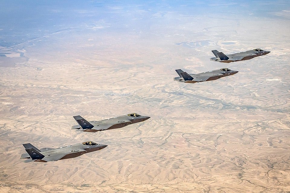 Photos: US and Israel F-35 jets in a 2020 training exercise. Photo from Israel Defence Forces, used under Creative Commons license Photos: US and Israel F-35 jets in a 2020 training exercise. Photo from Israel Defence Forces, used under Creative Commons license