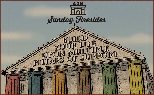 Poster of "Build Your Life Upon Multiple Pillars Of Support" by Sunday Firesides.