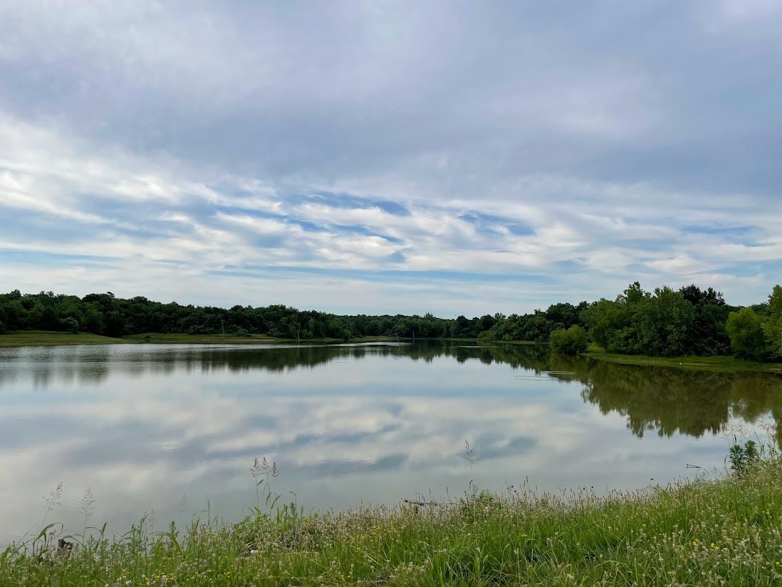 Clouds over a lake