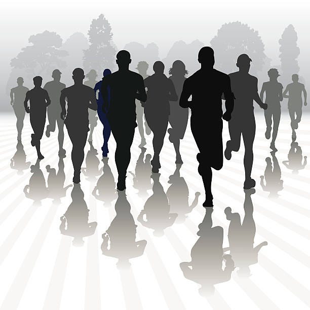 Running People Stock Illustration - Download Image Now - Running, Track  Event, Crowd of People - iStock