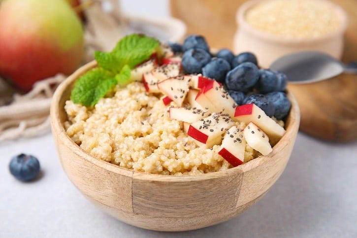 Quinoa breakfast bowl with fruits
