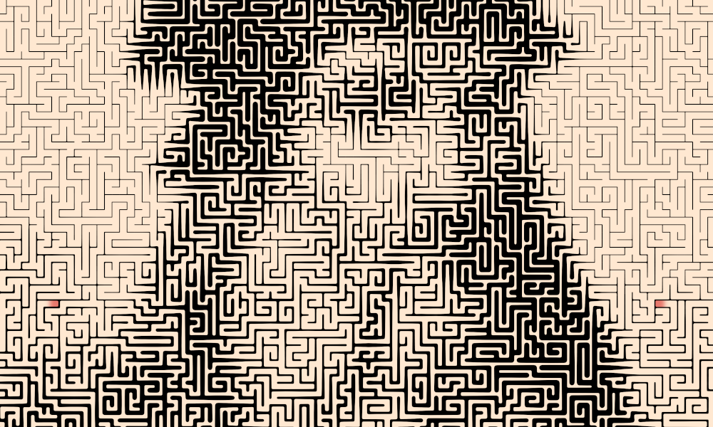 Halftone maze image of Leonardo da Vinci's portrait