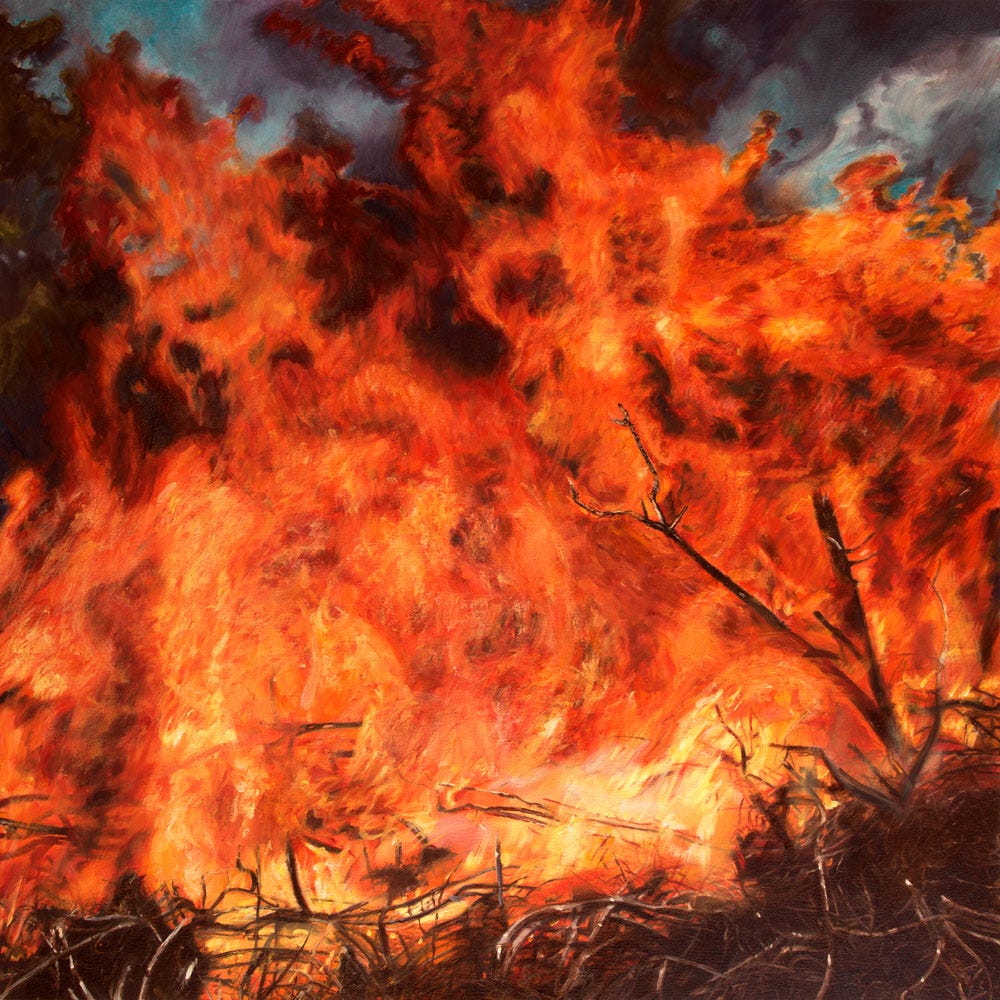 Conflagration, painting of fire.