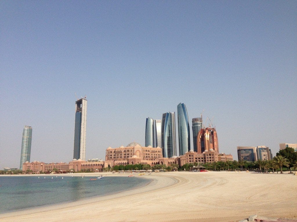 View of the Emirates Palace from the marina