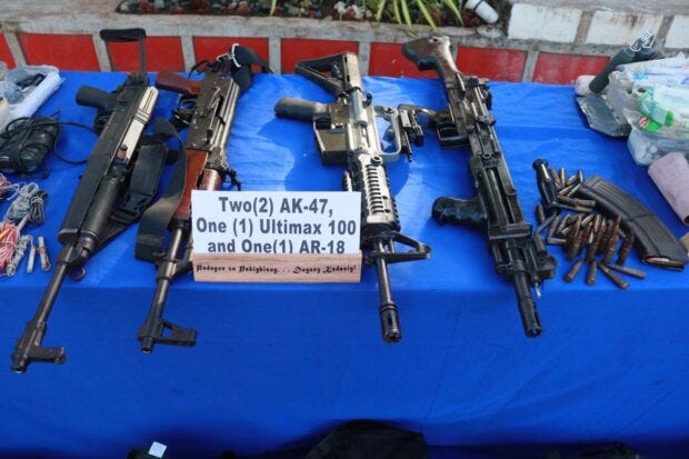 Among the weapons seized from NPA rebels after a skirmish in Surigao del Sur last May 11, 2023. Photo from Eastmincom