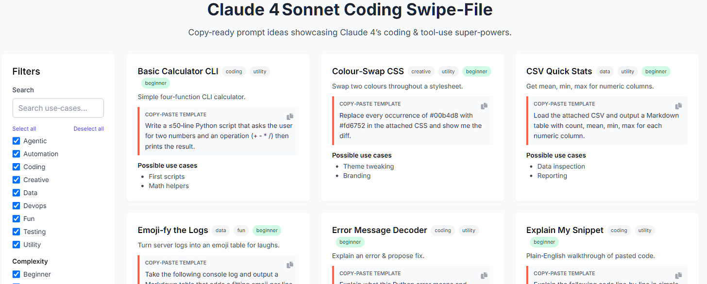 Claude 4 Swipe File