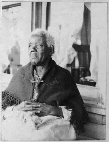 Sarah Gudger of Asheville, North Carolina was born Sept 15, 1816. She was a remarkable 121-years-old when interviewed by the Works Progress Administration in their collection of interviews with former slaves. (Library of Congress archive photo)