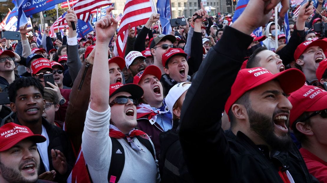 Throngs of "Stop the Steal" protesters gathered in Washington, DC on Saturday. 