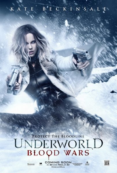 underworld blood wars latest poster kate beckinsale firing off