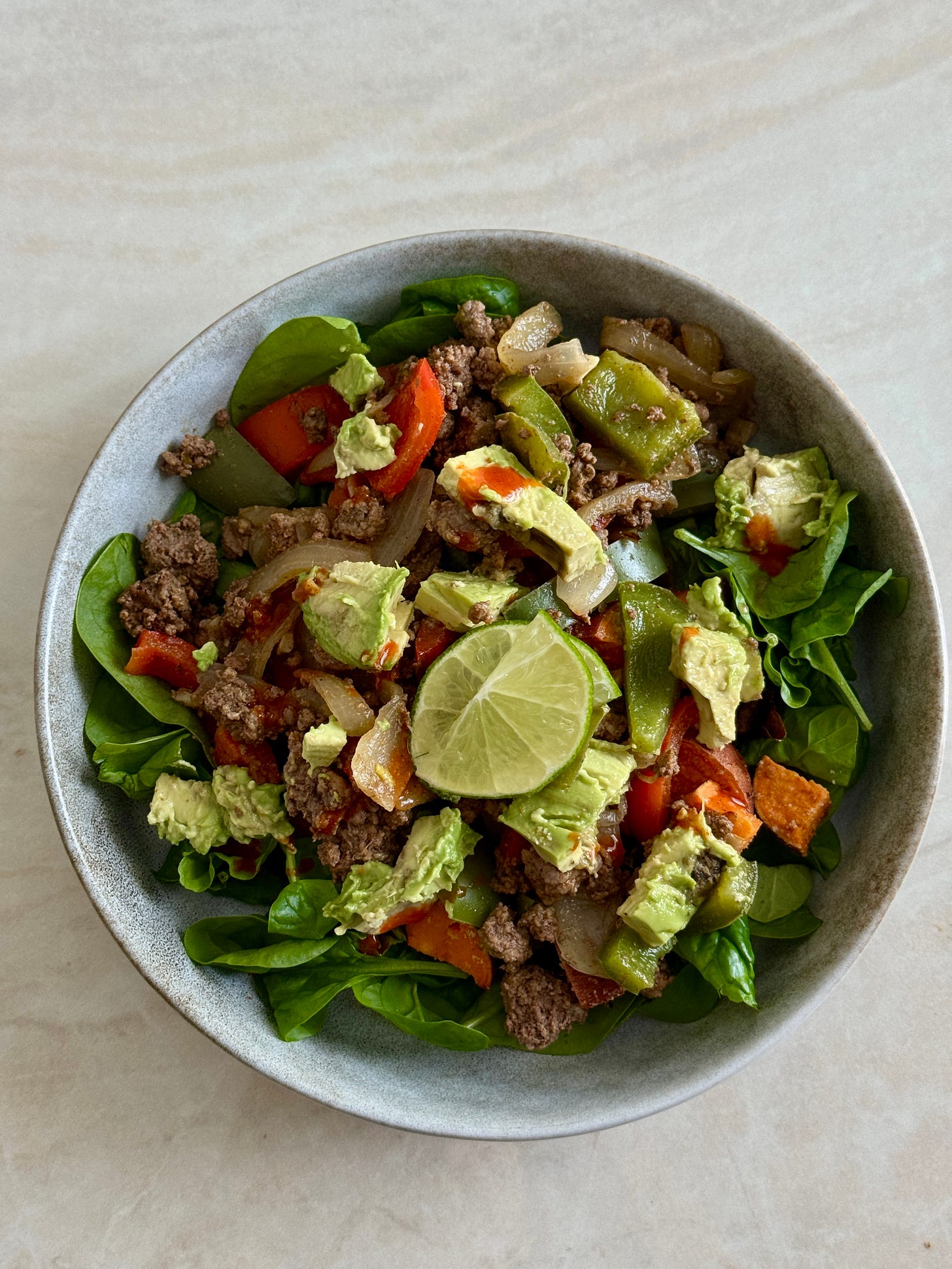 Fresh greens taco salad