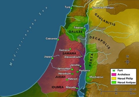 map of the herodian kingdoms at time of jesus