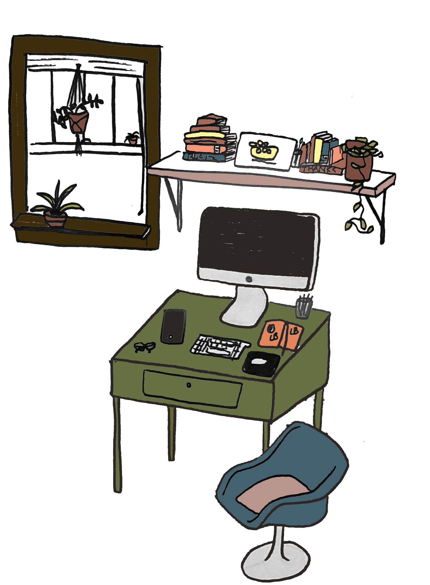 Drawing of my home office