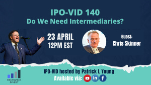 Next Tuesday April 23rd, IPO-VID Livestream 140: Do We Need Intermediaries? with Chris Skinner