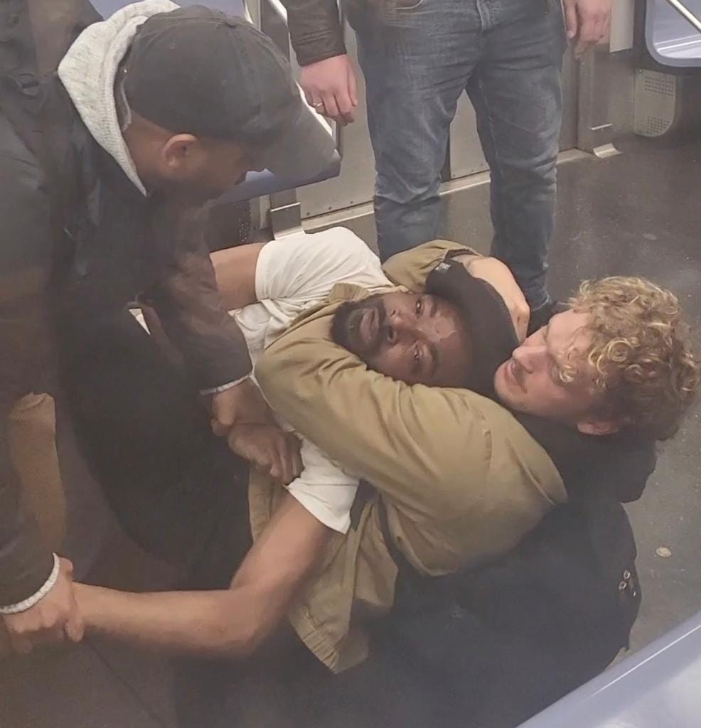 The marine who fatally choked Jordan Neely on an NYC subway this week is Daniel Penny. Penny, of West Islip, was captured on camera putting the 30-year-old homeless man, Neely, in a chokehold on the F train just before 2:30 p.m. on Monday at the Broadway-Lafayette Street and Bleecker Street station. Reports say Neely had been acting and speaking aggressively on the train prompting bystanders to step in. The approximately three-minute-and-a-half-long video shot by Juan Vazquez shows the Penny lying on the floor of the train with his arm wrapped around the mans neck.