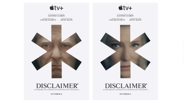 Academy Award winners Kevin Kline and Cate Blanchett star in “Disclaimer,” the highly anticipated and gripping psychological thriller created and directed by five-time Academy Award winner Alfonso Cuarón. “Disclaimer” premieres globally on Apple TV+ on Friday, October 11, 2024.