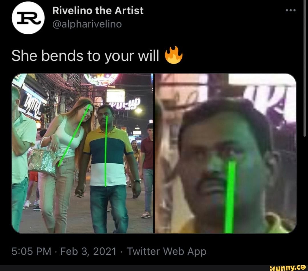 Rivelino the Artist @alpharivelino She bends to your will @ Wig - iFunny
