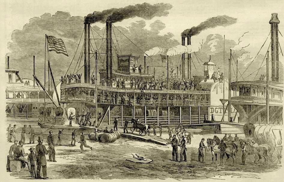 embarkation of troops at st louis