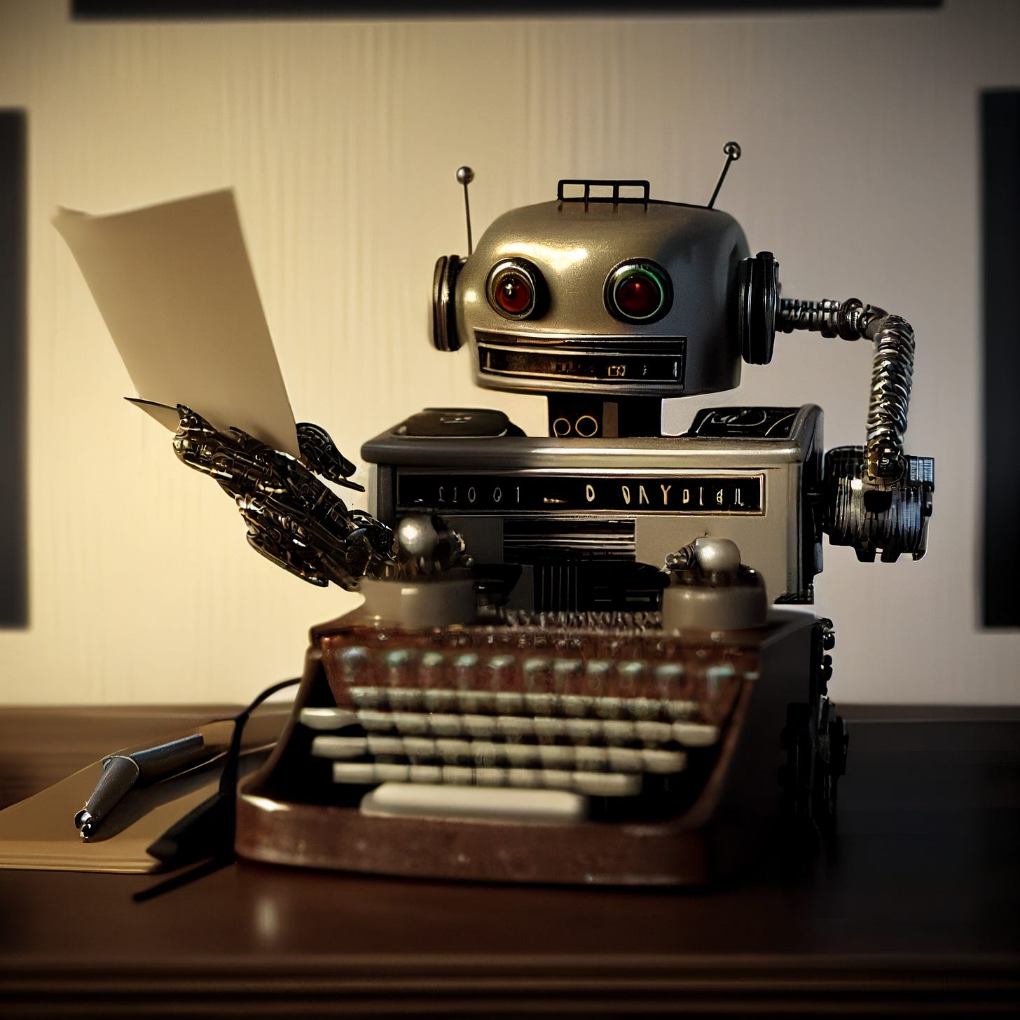 Robot Writer, created on Midjourney