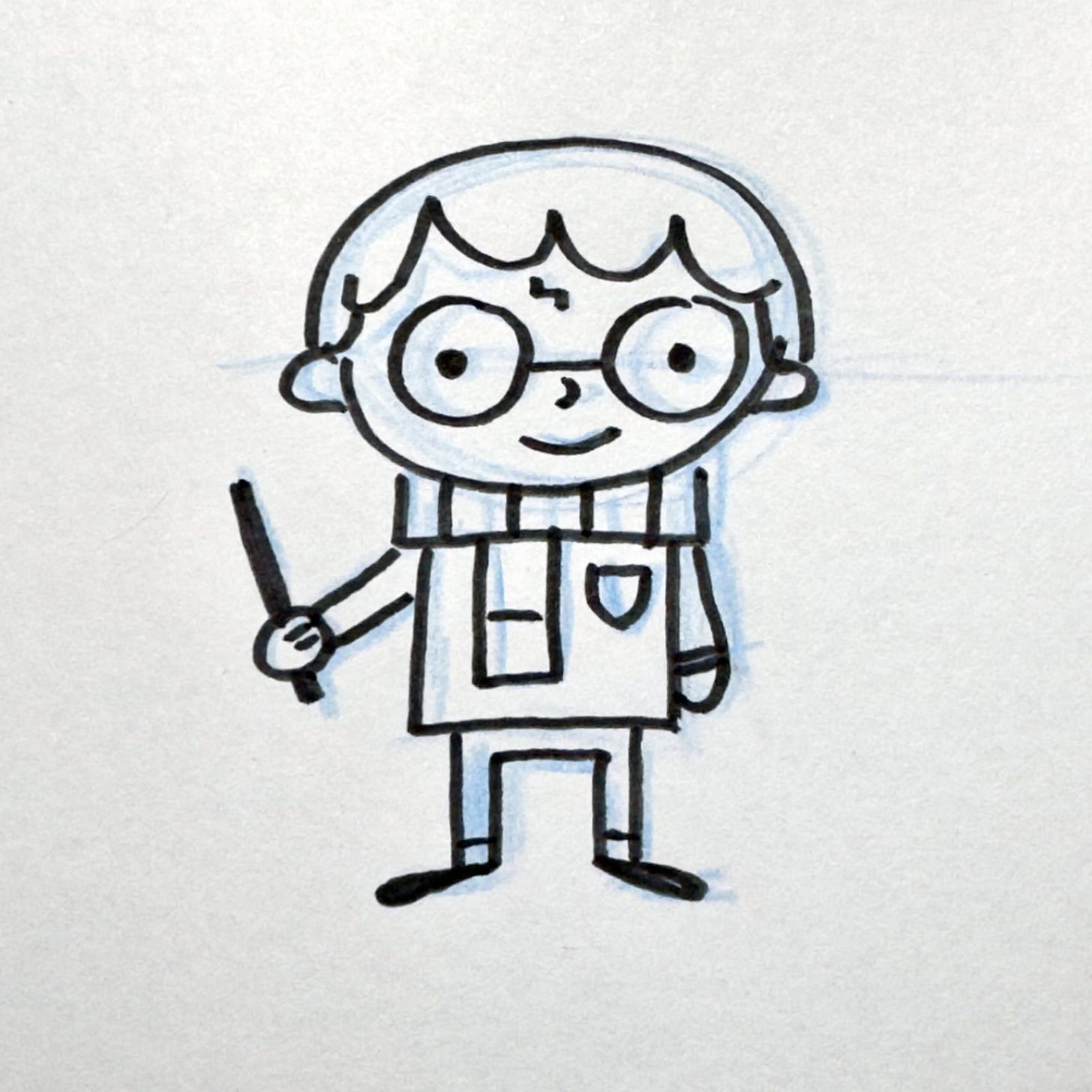 sketchbook drawing of Harry Potter