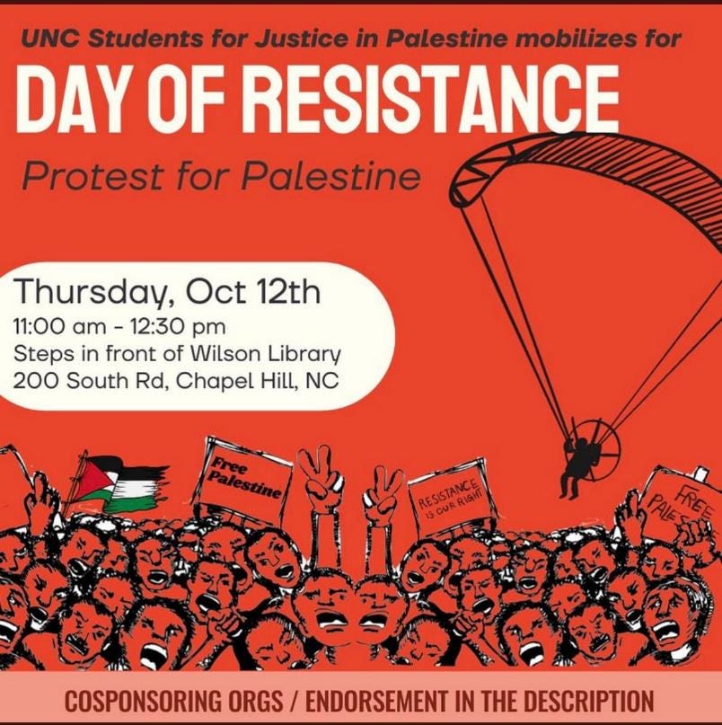A poster for a protest

Description automatically generated
