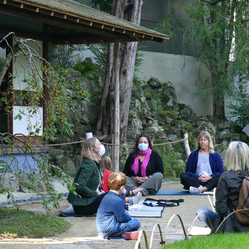 Yoga at musée Albert Kahn in Paris, France