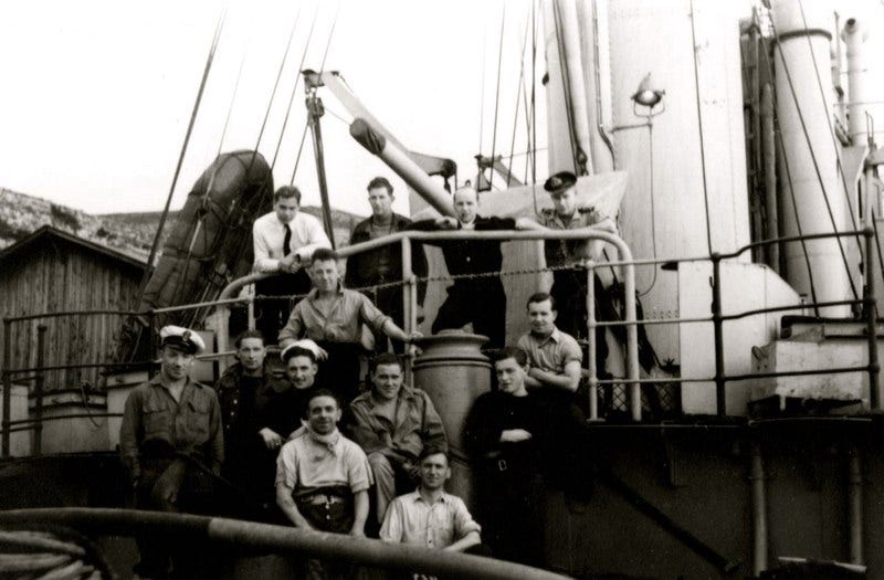 Colston Hicks (Top Right) - Radio Officer - 1945 (Died 2014)