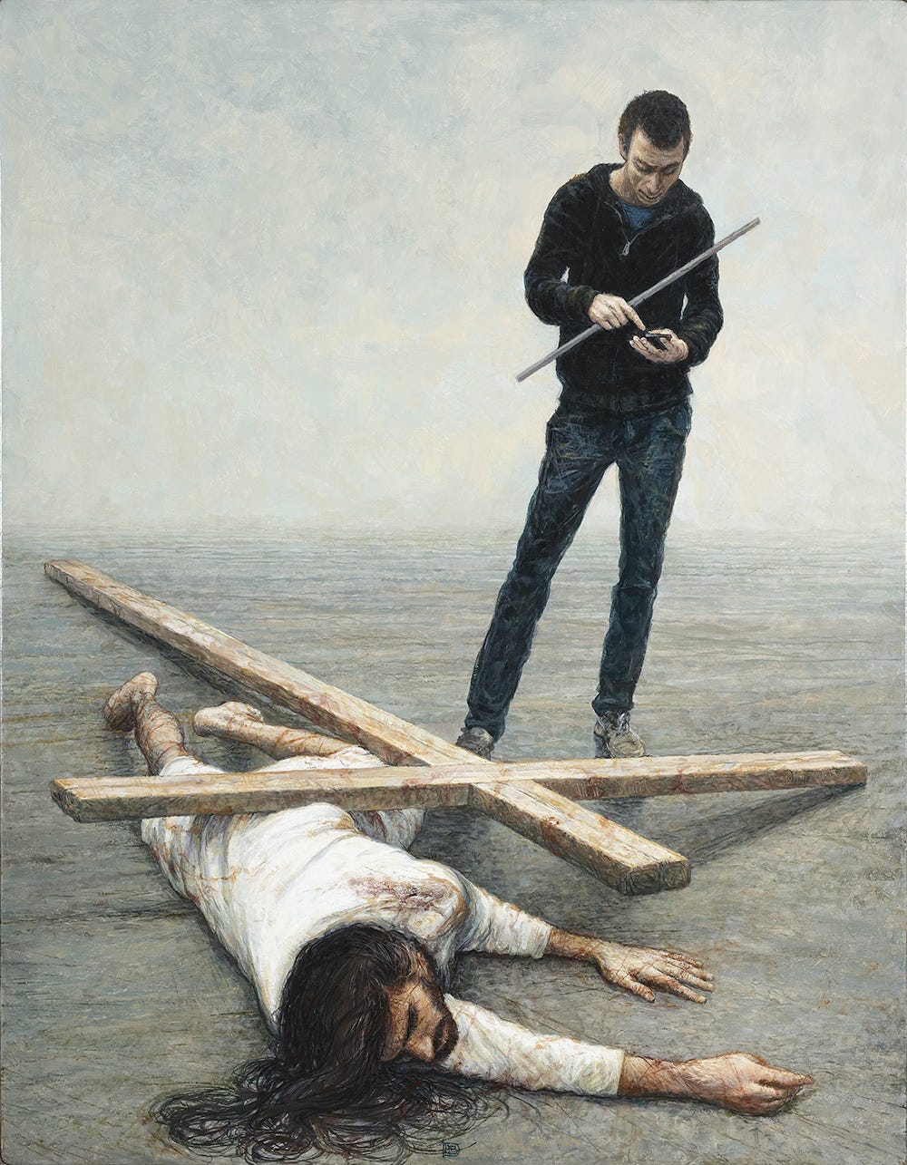 Le projet de peinture du chemin de croix par Bruno Desroche