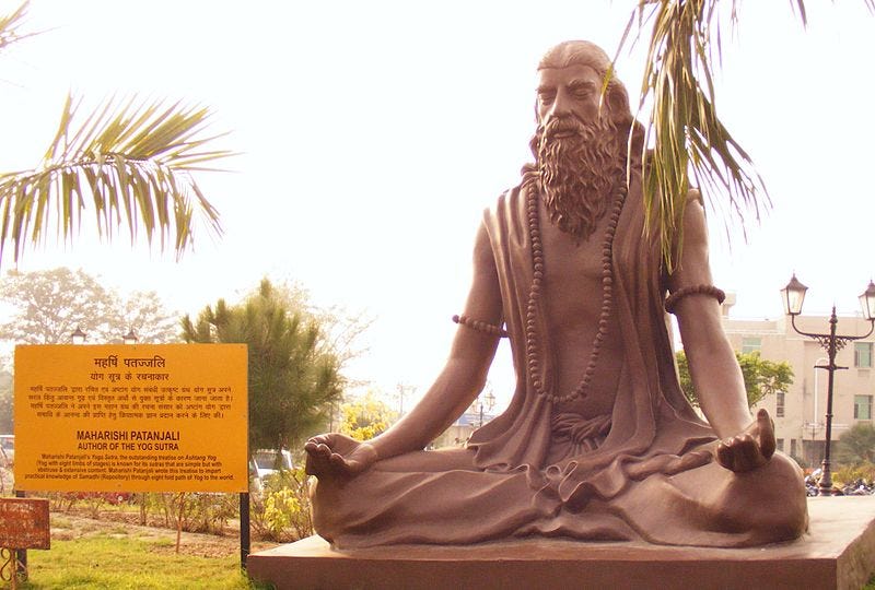 image: statue of Maharshi Patanjali in samadhi