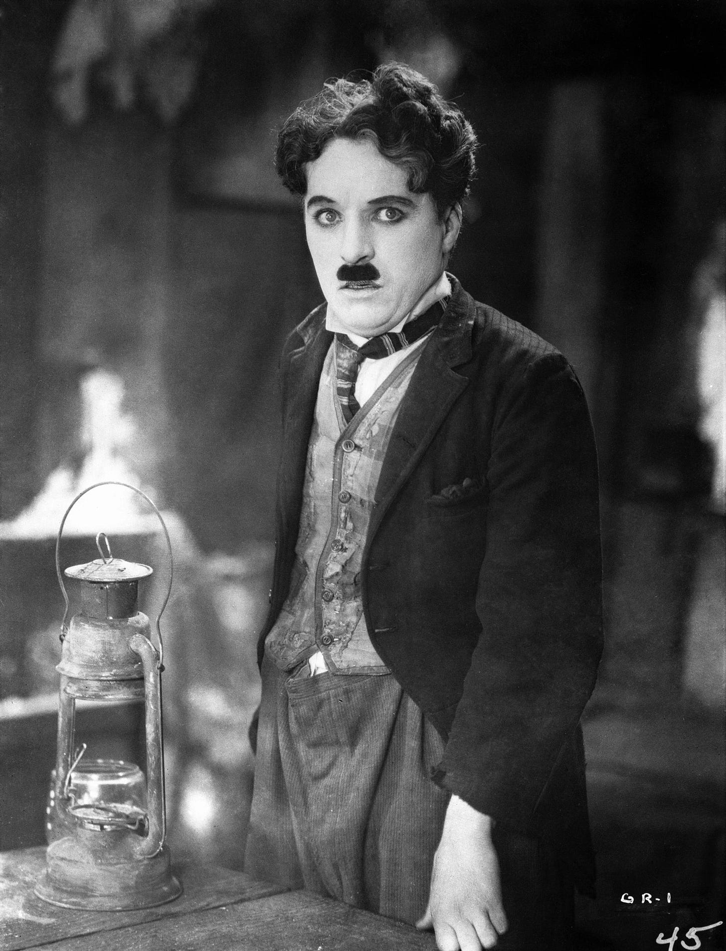 Charlie Chaplin in costume for “The Gold Rush.”