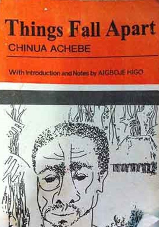 Back cover of Chinua Acebe’s Things Fall Apart that I first read in 1981
