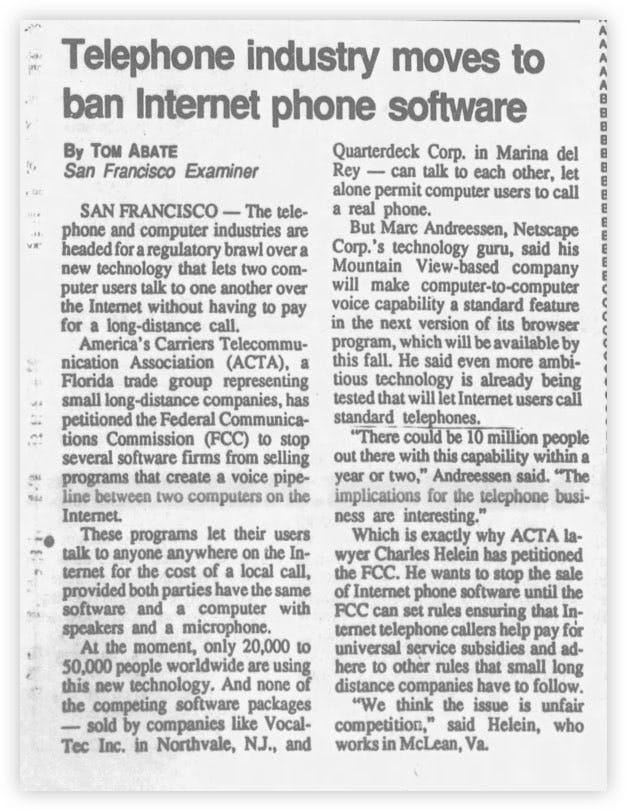 Telephone industry moves to ban Internet phone software