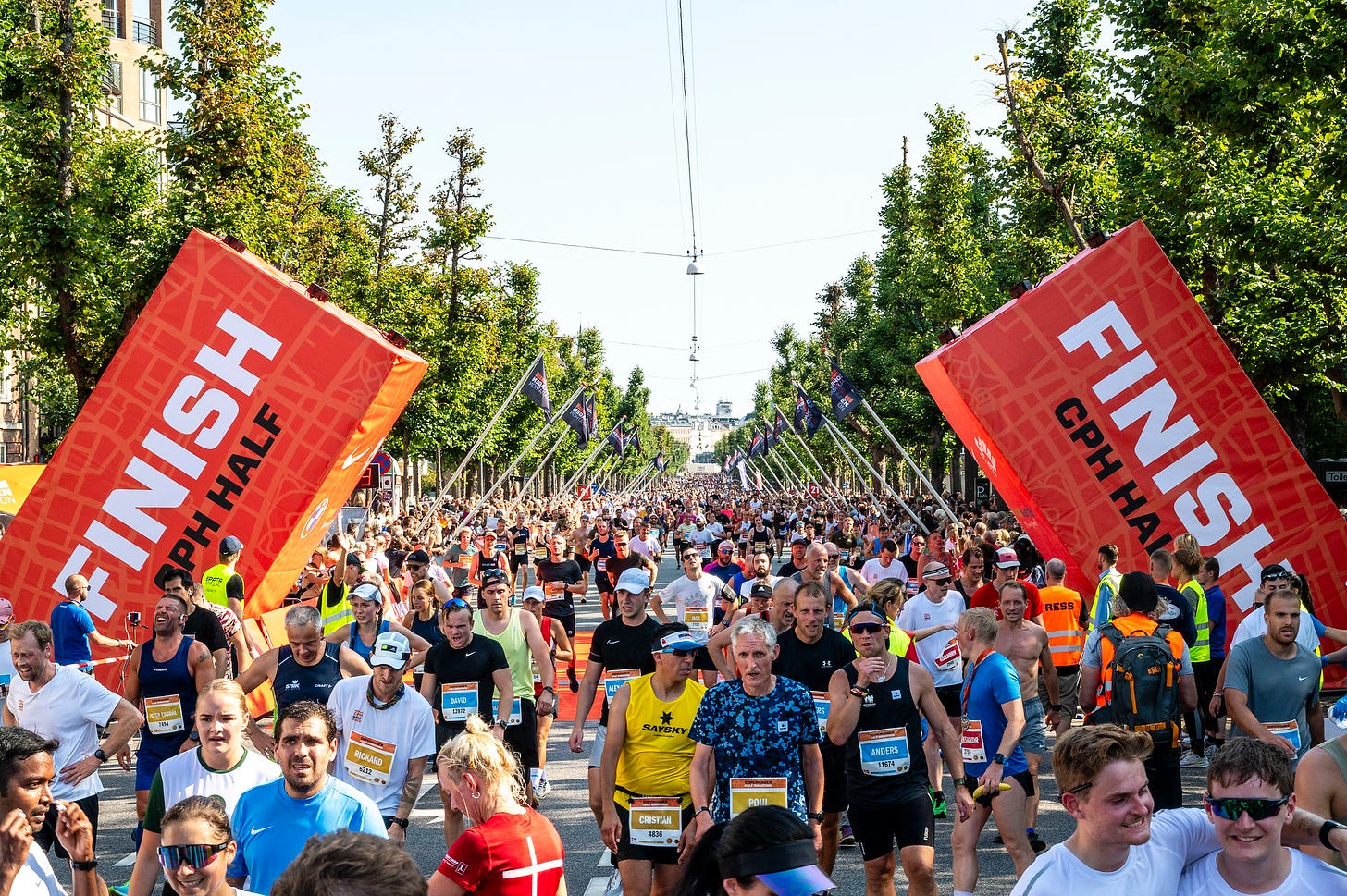 Finish at the 2023 Copenhagen Half Marathon