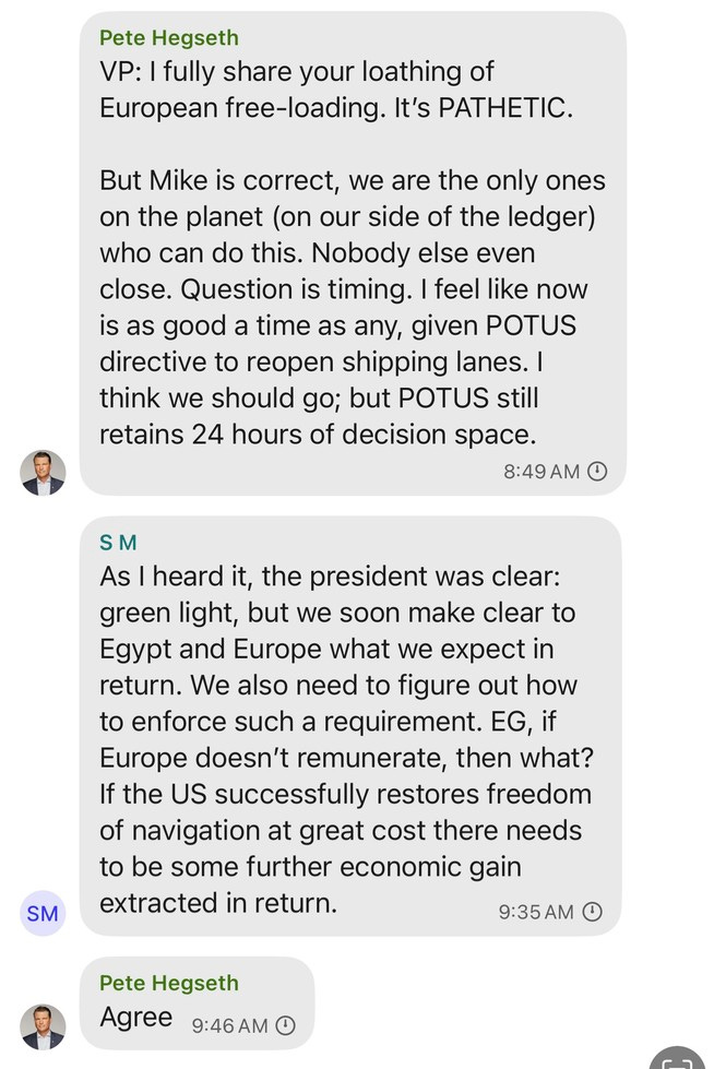 Screenshot of a group chat