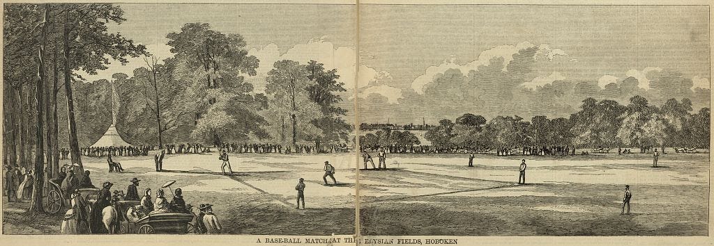 A baseball match at the Elysian Fields, Hoboken | Library of Congress