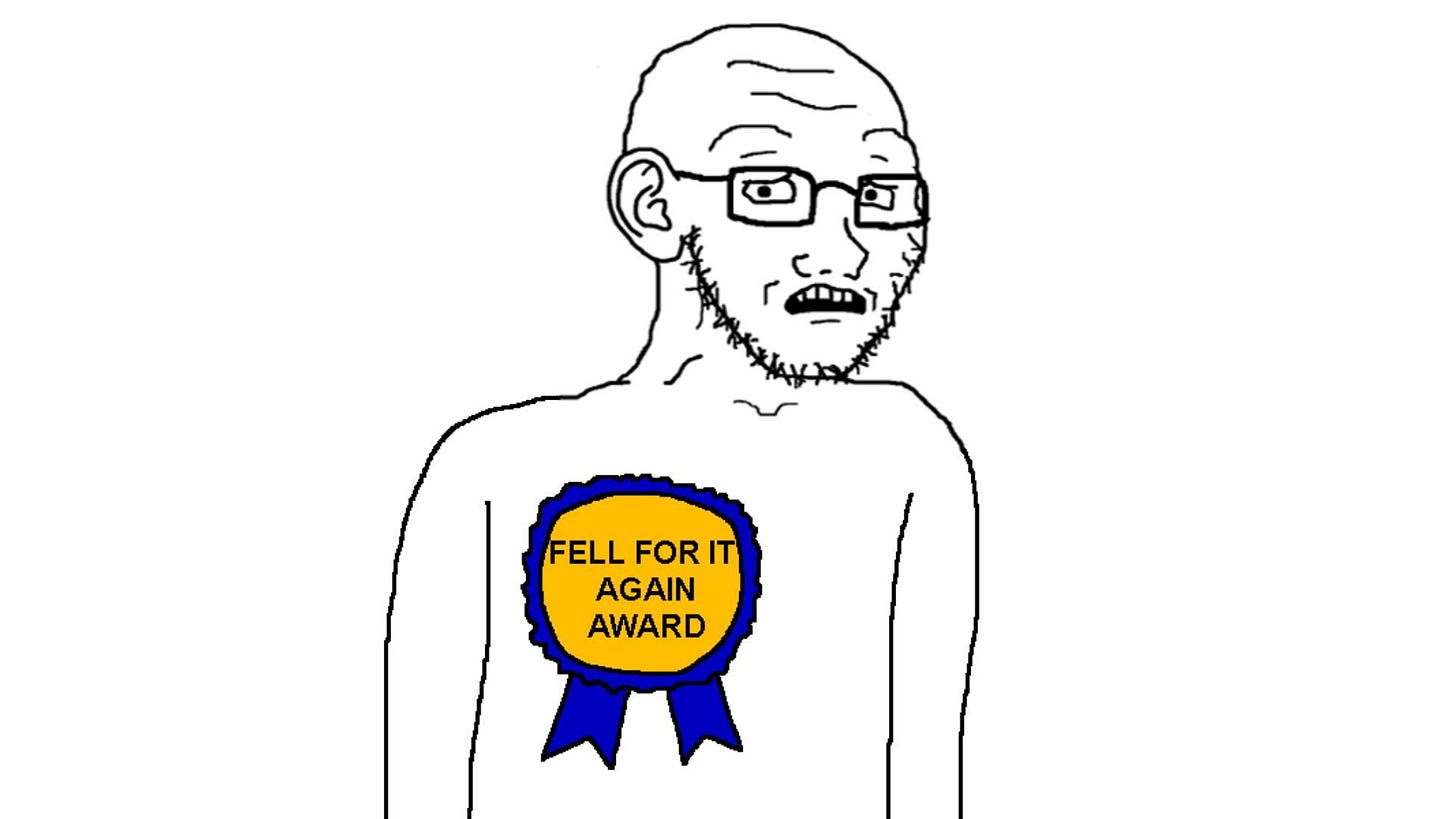 What is the “Fell For It Again Award” meme? The ultimate symbol of online  embarrassment