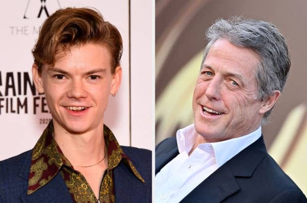 Two men in separate photos. Left: man in a patterned shirt with a jacket. Right: man in a suit, smiling. Both are attending an event