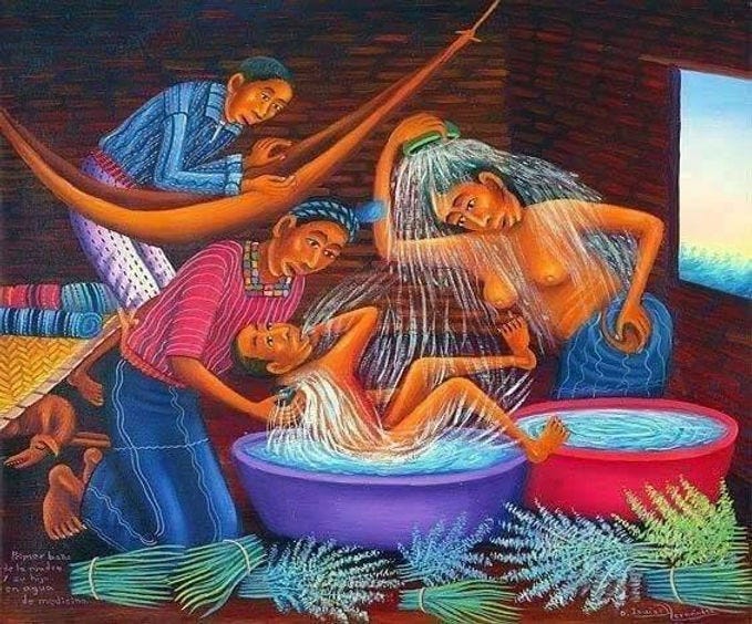 Art/Imagen: Baños Medicinales © Diego Isaias Hernandez (Maya; Guatemala), courtesy of ArteMaya.com