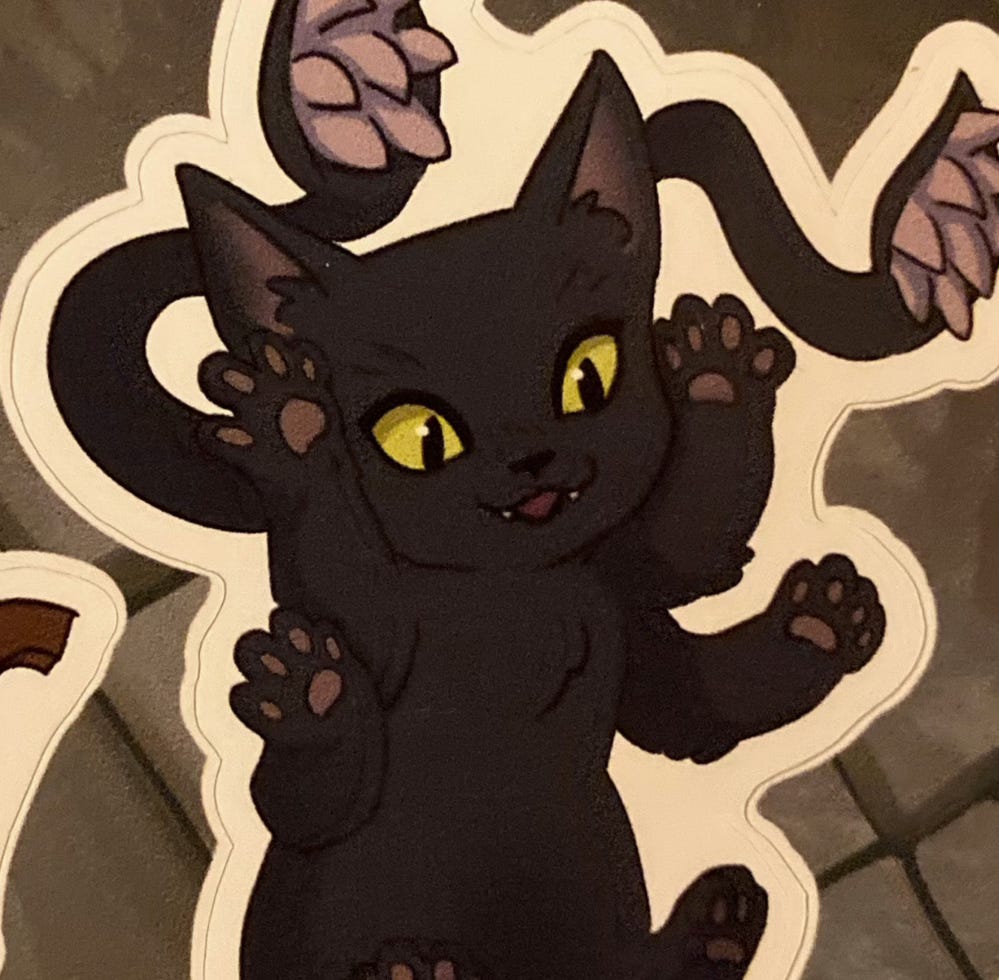Image of a displacer kitten, a panther-like beast with two tentacles with teeth on the end of them and six paws