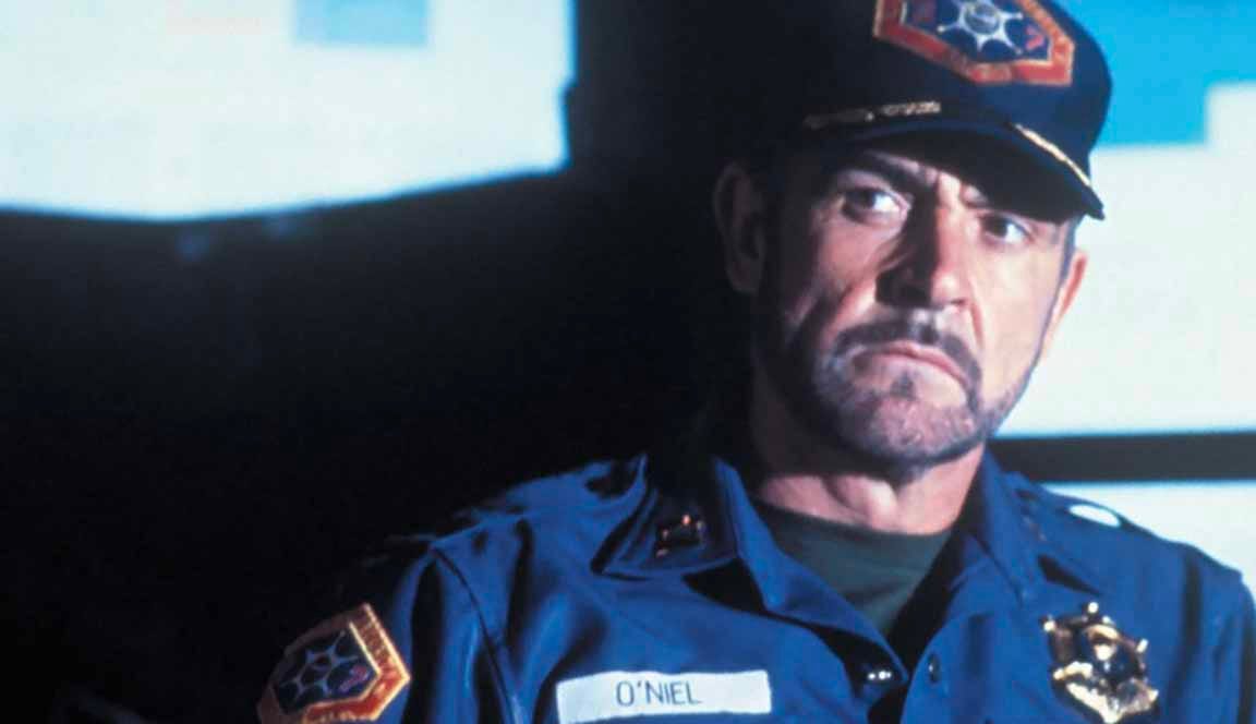 Sean Connery in Outland as some kind of Future sherrif wearing a baseball cap with cop-stuff on it, which looked totally weird in 1981