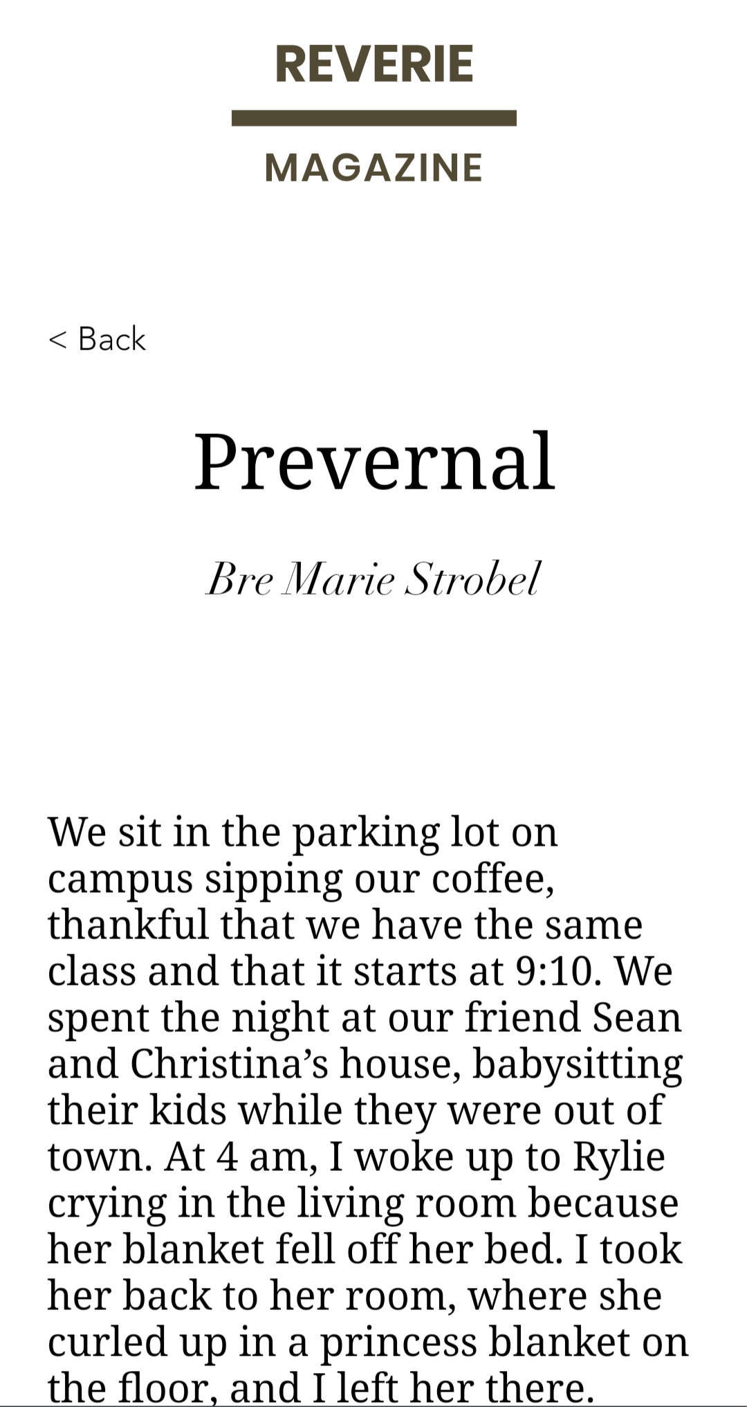 screenshot of my piece "Prevernal," read at the link above.