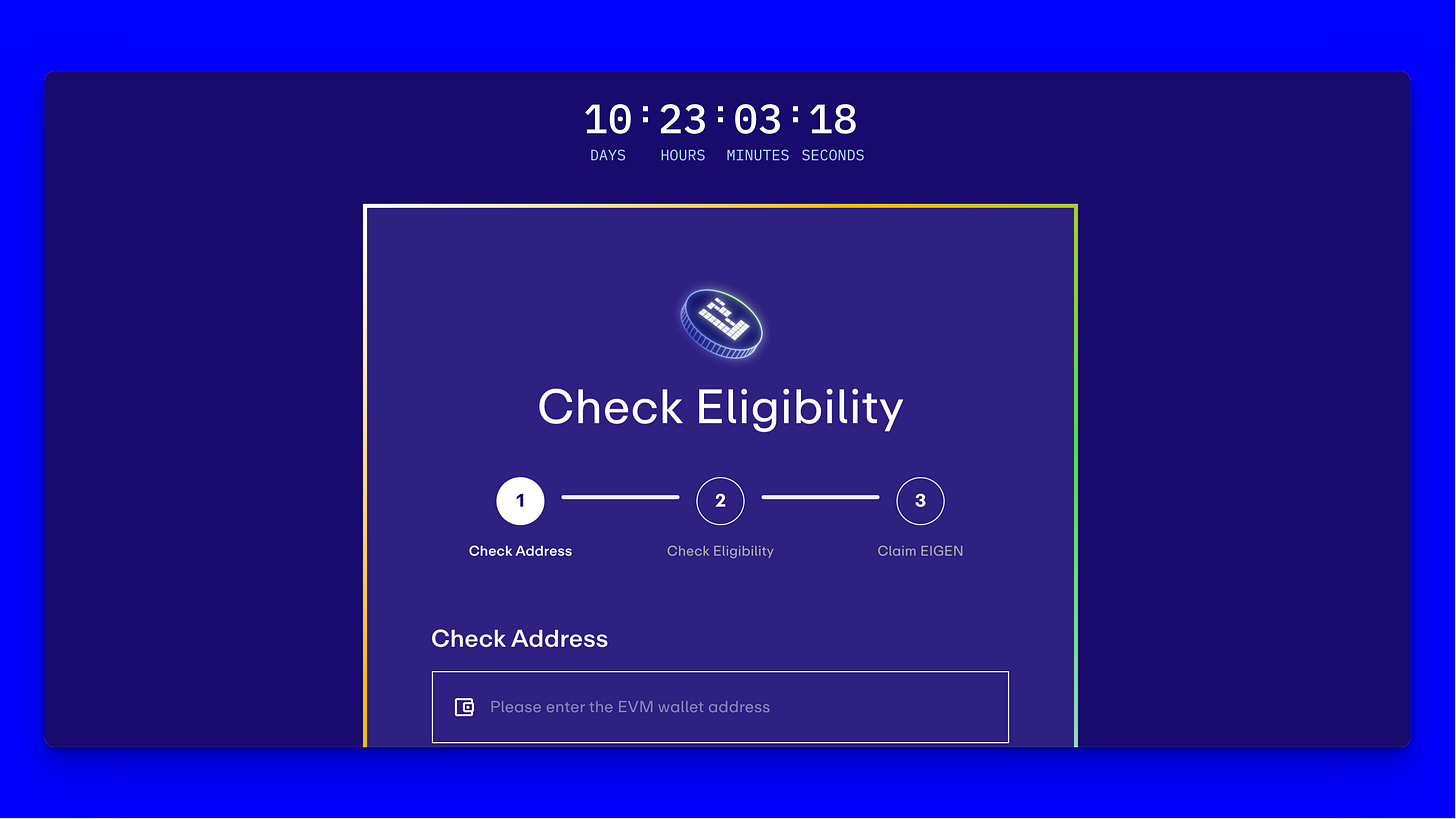 Eigen Token Claim Site: claims.eigenfoundation.org