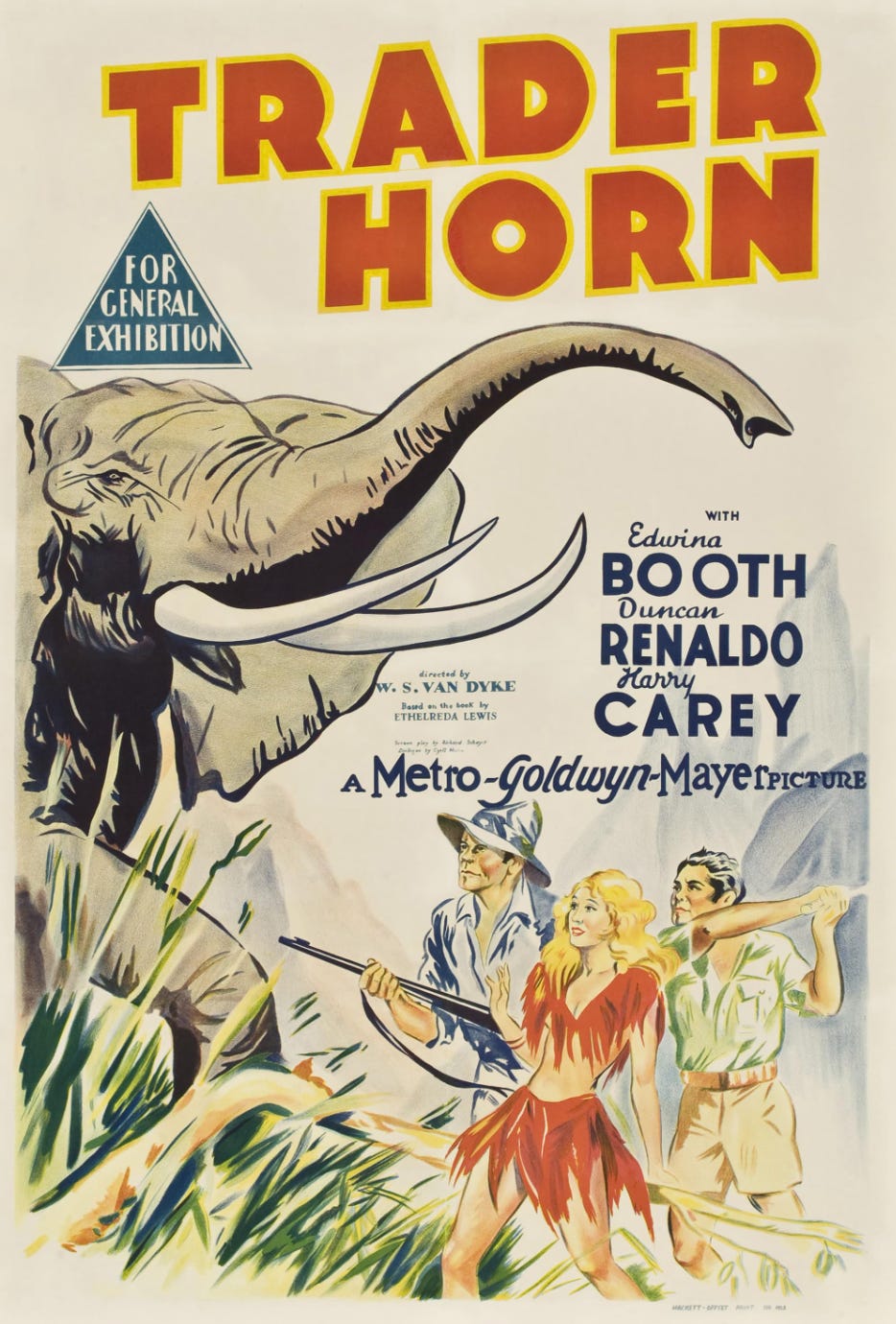 Theatrical poster for Trader Horn (1931)