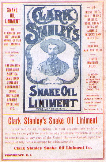 Ad for Clark Staney's Snake Oil Liniment