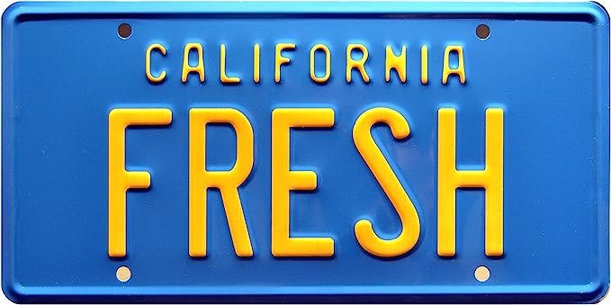Celebrity Machines Fresh Prince of Bel Air | Fresh | Metal Stamped License Plate